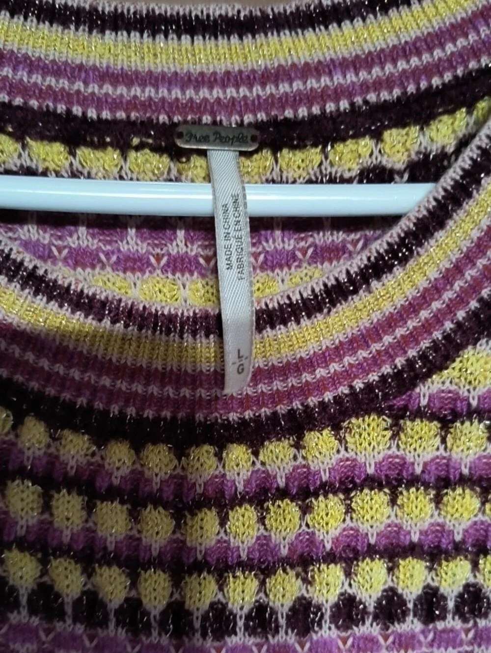 Free People Yellow Pink Black Striped High-Low Knit Dress